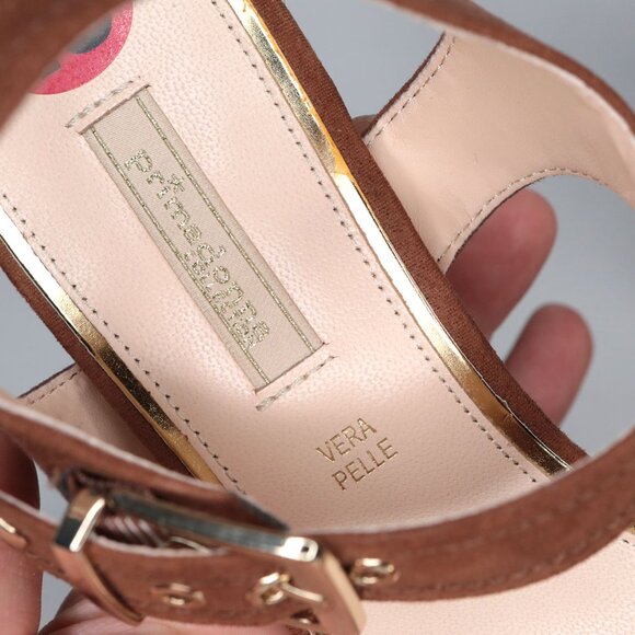 Primadonna Collection Platform Sandal 90s Heels Brown Gold Bratz Summer Boho - Picture 10 of 12